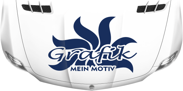 Aufkleber Eigenes Motiv einfarbig auf heller Motorhaube