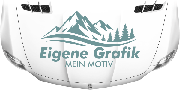 Aufkleber Eigenes Motiv einfarbig auf heller Motorhaube