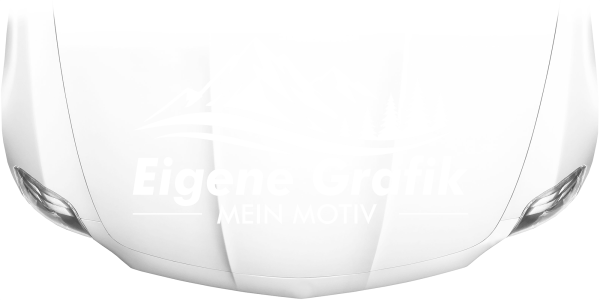 Preview: Aufkleber Eigenes Motiv einfarbig auf heller Motorhaube - Ansicht Farbauswahl