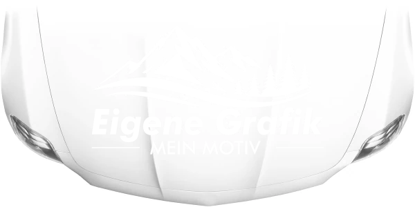 Aufkleber Eigenes Motiv einfarbig auf heller Motorhaube - Ansicht Farbauswahl