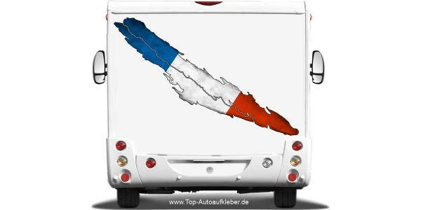 Aufkleber Fahne Frankreich auf dem Heck