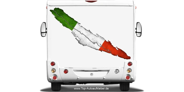 Aufkleber Fahne Italien auf dem Heck