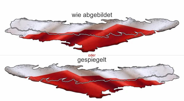 Die Polnische Flagge zum Aufkleben - Ansicht Ausrichtung