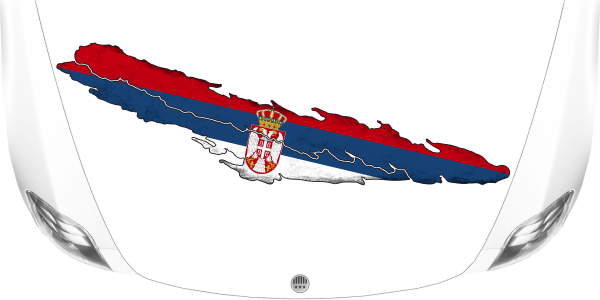 Preview: Aufkleber Fahne Serbien Preview: Aufkleber Fahne Serbien auf heller Motorhaube