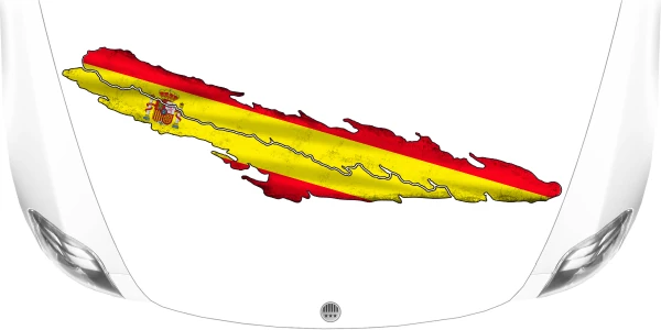 Aufkleber Fahne Spanien auf heller Motorhaube