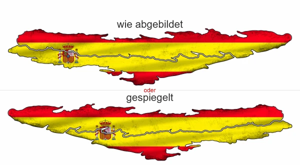 Aufkleber Fahne Spanien - Ansicht Ausrichtung