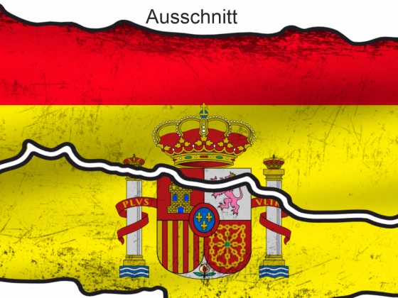 Aufkleber Fahne Spanien - Ansicht Ausschnitt