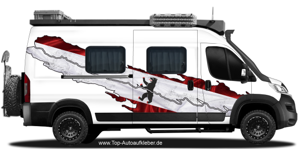 Preview: Aufkleber Fahne von Berlin | Set für beide Fahrzeugseiten Preview: Aufkleber Fahne von Berlin | Set für beide Fahrzeugseiten