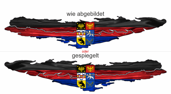 Die ostfriesische Flagge - Ansicht Ausrichtung