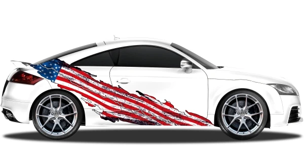 Die Flagge der Vereinigten Staaten von Amerika als Autoaufkleber