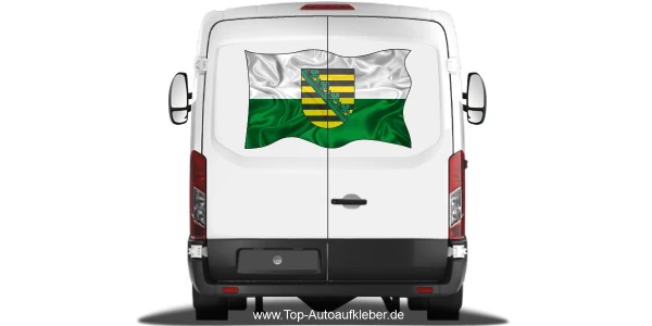 Autoaufkleber Flagge von Sachsen auf Heck von Wohnmobil oder Caravan