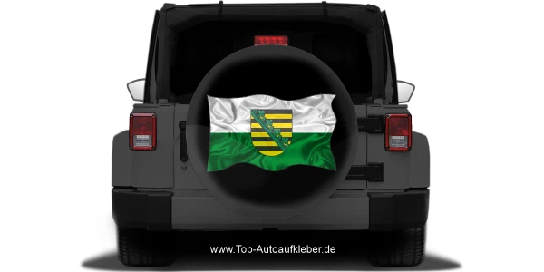 Autoaufkleber Flagge von Sachsen auf Reserveradabdeckung