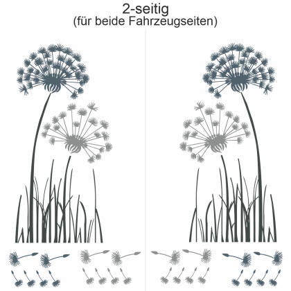 Preview: Autoaufkleber Pusteblume | Set für beide Fahrzeugseiten