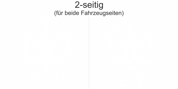 Preview: Aufkleber für Auto Totenkopf Tribal | Set für beide Fahrzeugseiten
