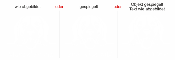 Preview: Aufkleber Hundekopf mit Wunschnamen