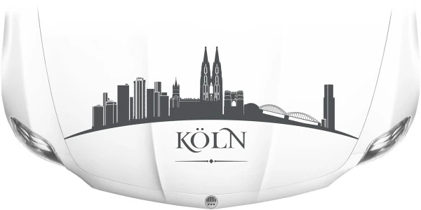 Skyline von Köln als Aufkleber für die Motorhaube