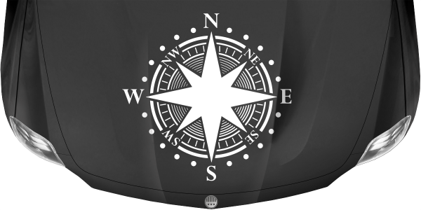 Preview: Aufkleber Motorhaube Kompassrose Preview: Aufkleber Motorhaube Kompassrose