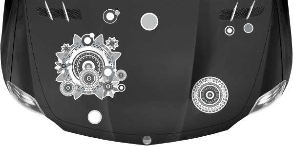 Preview: Aufkleber Motorhaube Kreisdekor | Frei platzierbares Set Preview: Aufkleber Motorhaube Kreisdekor | Frei platzierbares Set