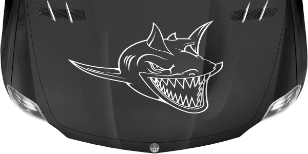 Aufkleber Motorhaube Weißer Hai
