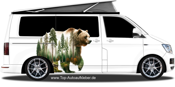 Preview: Aufkleber Walddesign Grizzly Bär | Set für beide Fahrzeugseiten Preview: Aufkleber Walddesign Grizzly Bär | Set für beide Fahrzeugseiten