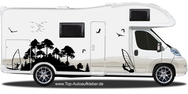 Preview: Aufkleber Wohnmobil Surfing | Set für beide Fahrzeugseiten Preview: Aufkleber Wohnmobil Surfing | Set für beide Fahrzeugseiten