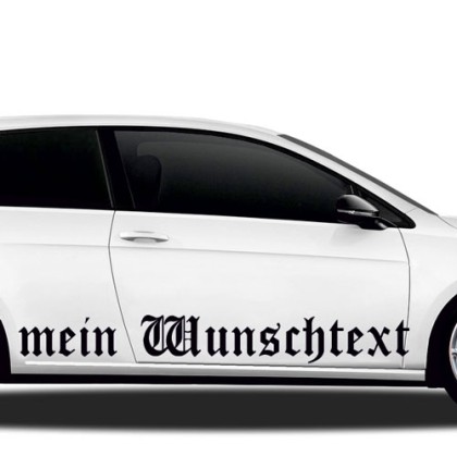 Preview: Aufkleber Wunschtext 16 | Set für beide Fahrzeugseiten