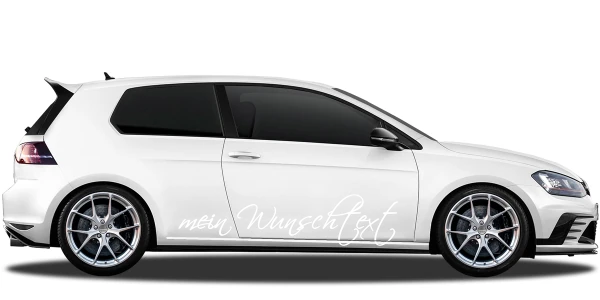 Aufkleber Wunschtext 2 | Set für beide Fahrzeugseiten