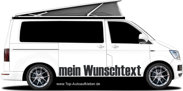 Aufkleber Wunschtext 28 | Set für beide Fahrzeugseiten