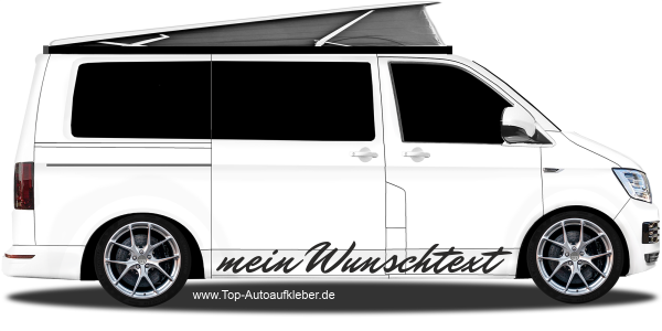 Preview: Aufkleber Wunschtext 7 | Set für beide Fahrzeugseiten