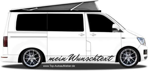 Aufkleber Wunschtext 7 | Set für beide Fahrzeugseiten