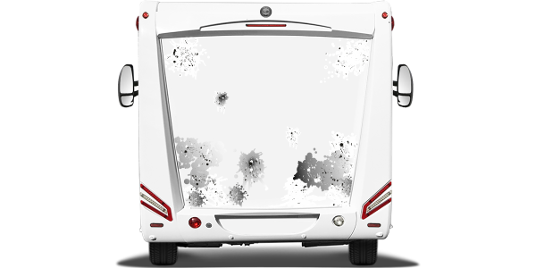 Camperaufkleber Farbkleckse |  Wohnmobil Heck