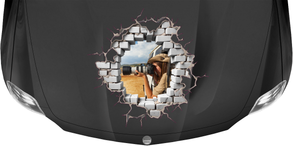 Preview: Auto Aufkleber 3D Loch in der Mauer mit eigenem Foto Preview: Auto Aufkleber 3D Loch in der Mauer mit eigenem Foto