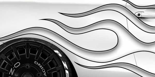 Auto Klebefolie Flammen Design | Set für beide Fahrzeugseiten