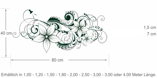 Auto Klebefolie Blumenornament | Set für beide Fahrzeugseiten