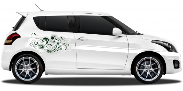 Auto Klebefolie Blumenornament | Set für beide Fahrzeugseiten