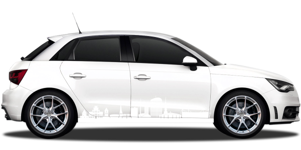 Autoaufkleber Skyline Dortmund | Set für beide Fahrzeugseiten