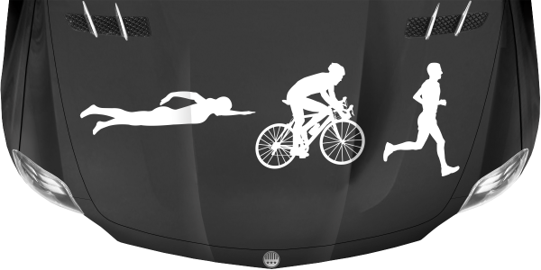Preview: Triathlonaufkleber Motorhaube