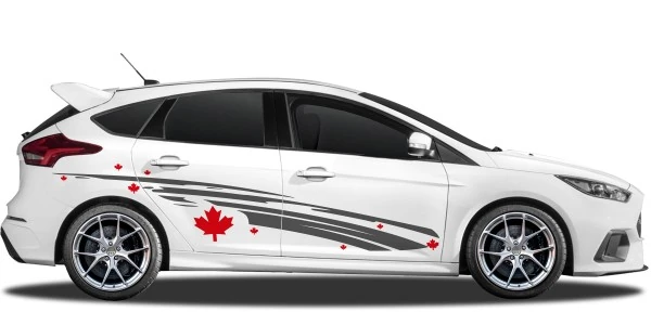 Autoaufkleber im Racelook mit kanadischem Flair
