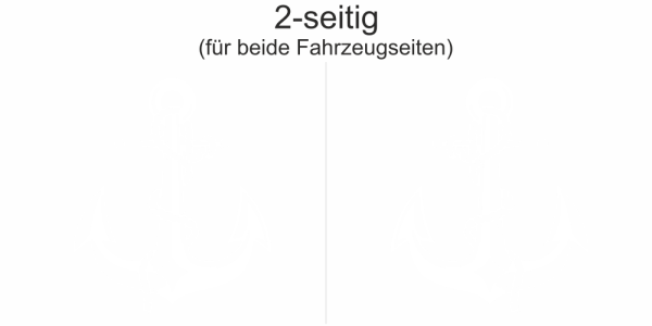 Preview: Autoaufkleber Anker mit Seil | Set für beide Fahrzeugseiten