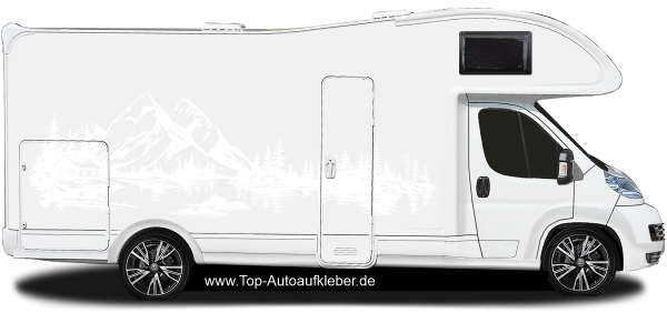 Preview: Autoaufkleber Bergsee mit Waldhütte | Set für beide Fahrzeugseiten Preview: Autoaufkleber Bergsee mit Waldhütte | Set für beide Fahrzeugseiten