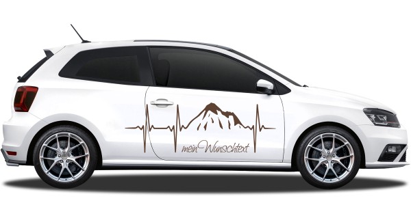 Autoaufkleber Bergsüchtig mit Wunschtext