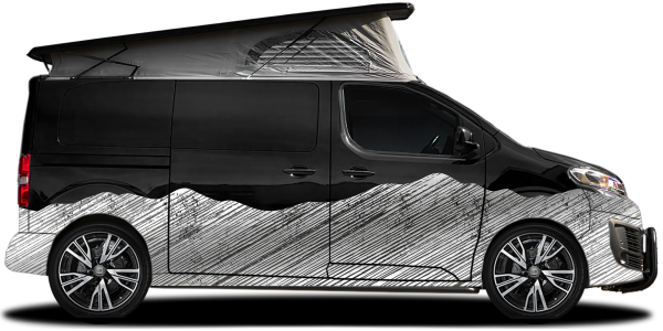 Autoaufkleber Bergwelt Schraffur | Set für beide Fahrzeugseiten