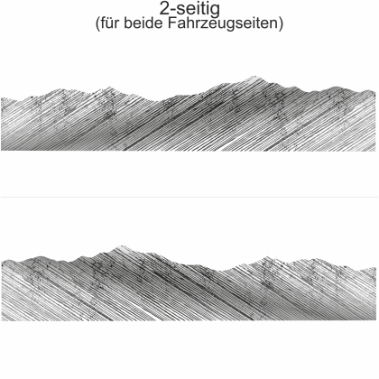 Autoaufkleber Bergwelt Schraffur | Set für beide Fahrzeugseiten