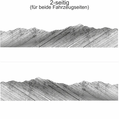 Autoaufkleber Bergwelt Schraffur | Set für beide Fahrzeugseiten