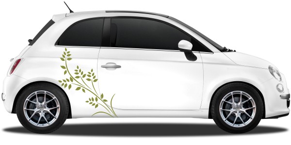 Autoaufkleber Set mit Blätterzweig
