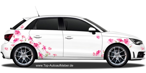 Autoaufkleber Blüten Set Hibiskus