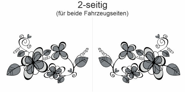 Preview: Autoaufkleber Blumendesign | Set für beide Fahrzeugseiten
