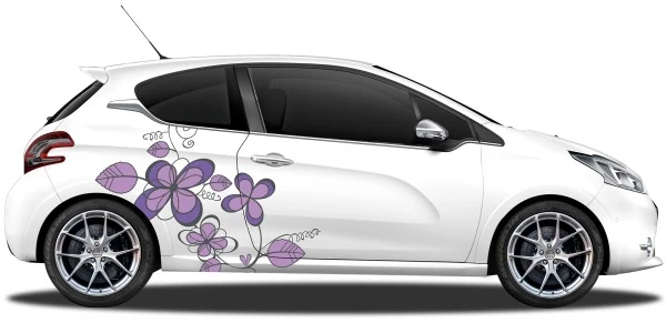 Autoaufkleber Blumendesign | Set für beide Fahrzeugseiten