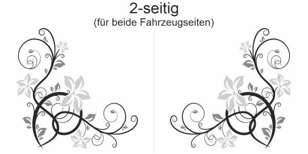 Autoaufkleber Blumenornament - Ansicht Ausrichtung