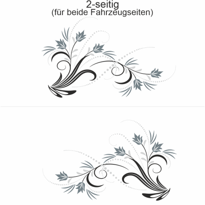 Preview: Autoaufkleber Blumenornamente | Set für beide Fahrzeugseiten